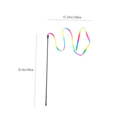 Interactive Cat Toys Wand Rainbow String Teaser