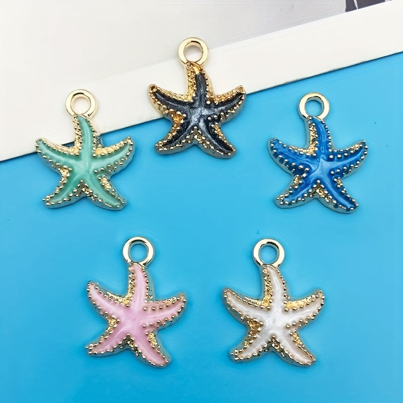 10pcs Zinc Alloy Starfish Pendants for DIY Jewelry Making