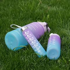 3pcs 300-2000ml Gradient Water Cups, Leakproof Straw, Portable Time Marker