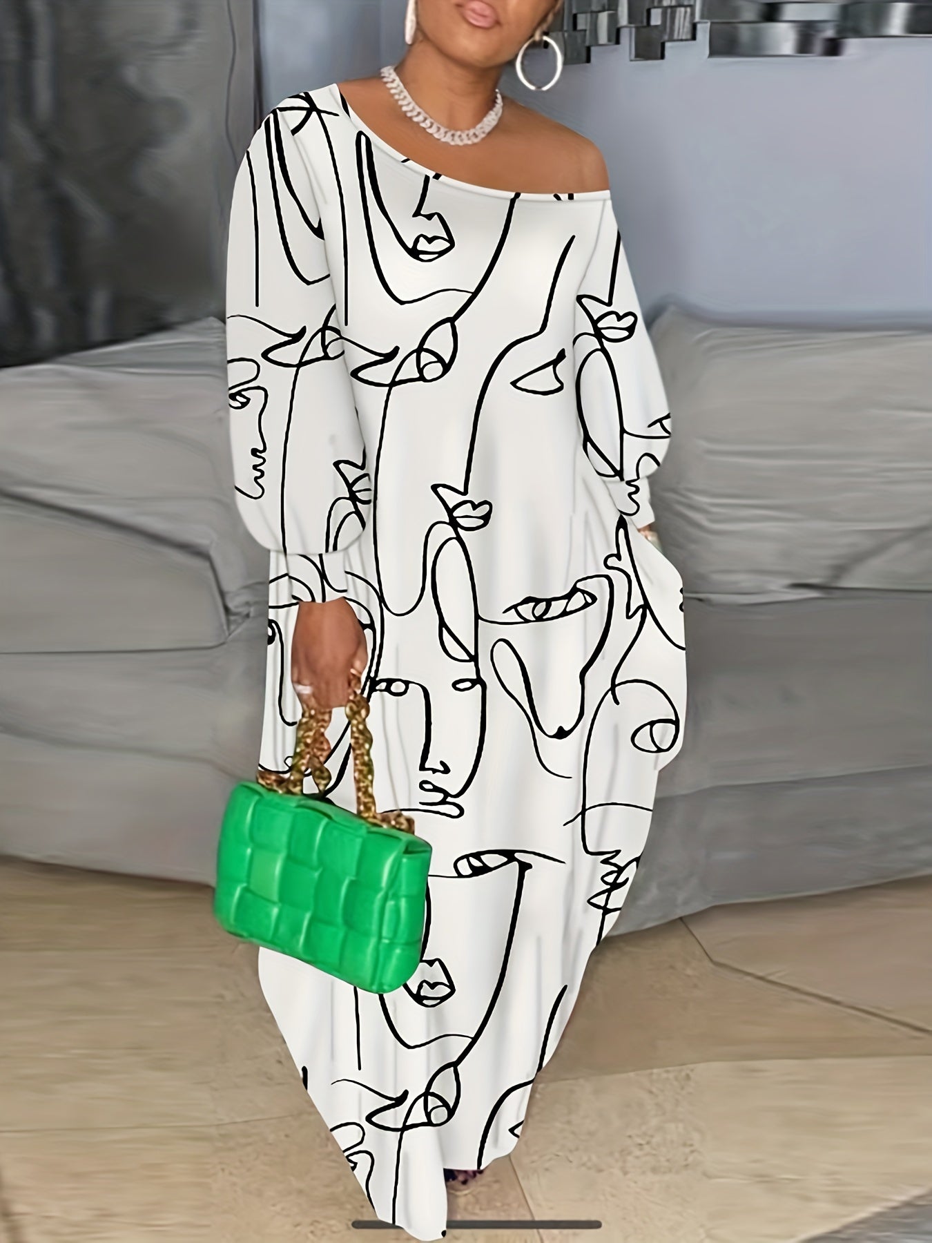  One Shoulder Maxi Dress Women's Plus Sexy Dress