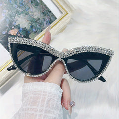 Sparkling Rhinestone Cat Eye Sunglasses UV400