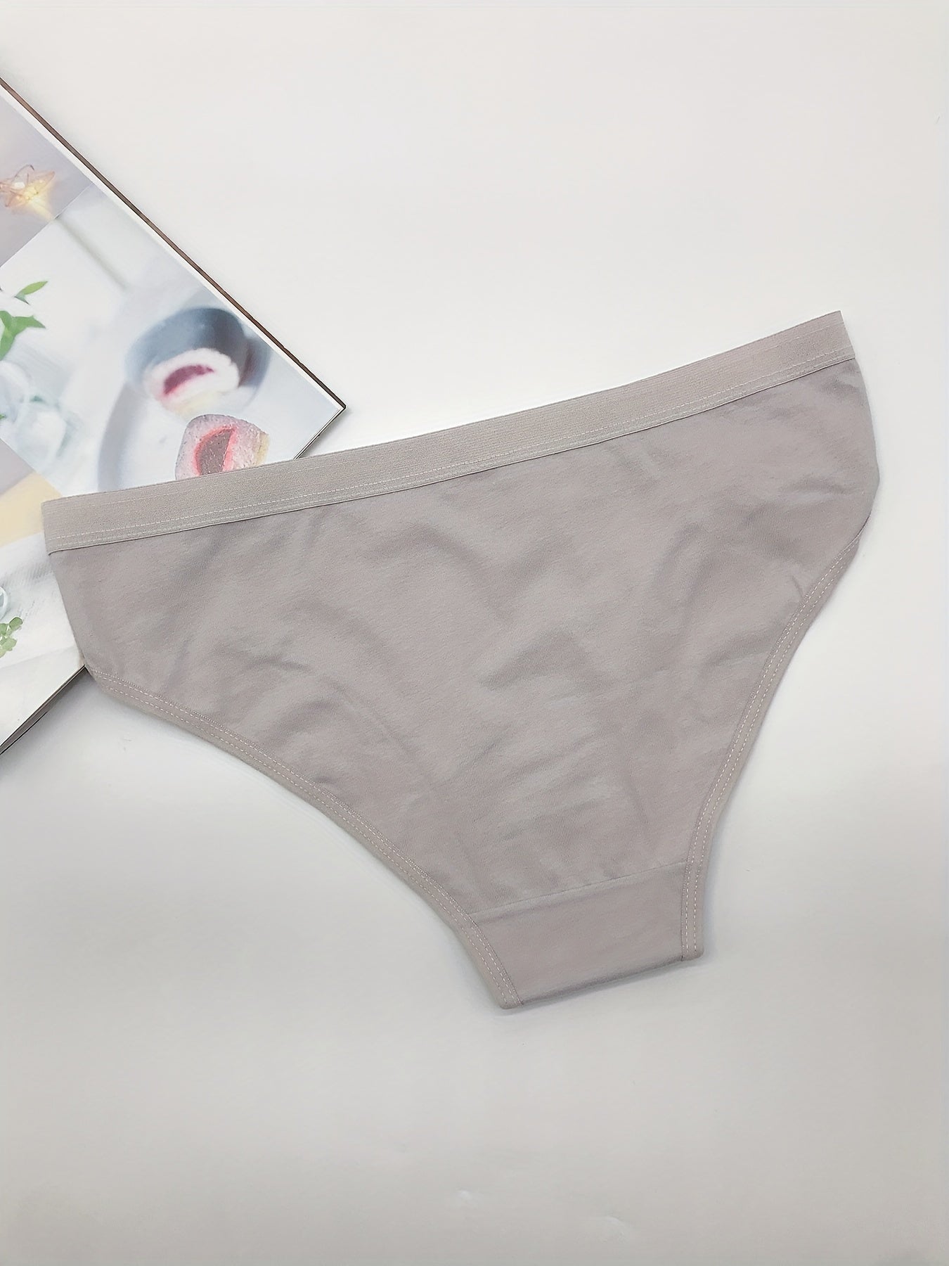 5pcs Solid Bow Tie Briefs Women's Lingerie & Underwear