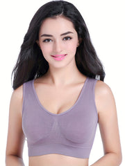 3pcs Wireless Sports Bras Comfy & Breathable Tank Bra