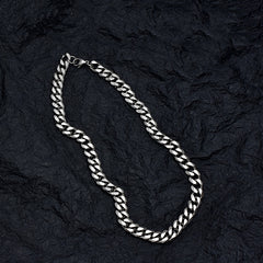 Men's Cuban Chain Necklace Stainless Steel Solid Metal Collar Chain