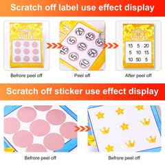 1000pcs 25mm Round Rose Golden Scratch Stickers Self adhesive Scratch Labels