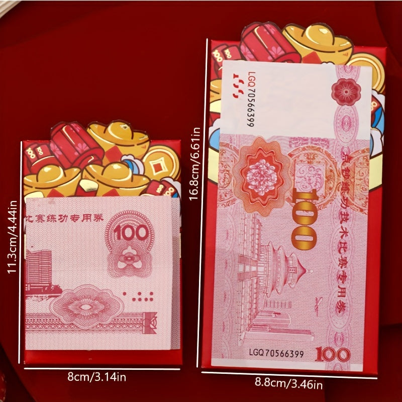 6 12pcs Dragon Year Red Envelope Cartoon 3D Lucky Universal Red Envelope