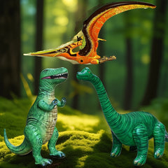 3pcs Inflatable Dinosaur Set: Pterosaur, Brachiosaurus, Tyrannosaurus Rex