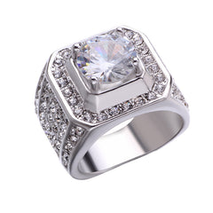 Sapphire Faux Diamond Engagement Band Crystal Rings For Men