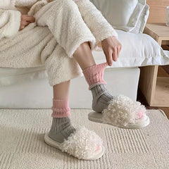 5 Pairs Colorblock Crew Socks Soft & Comfy Women's Stockings