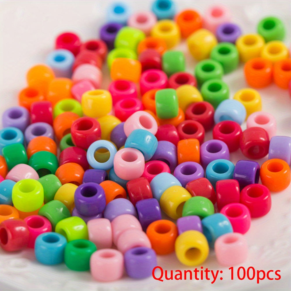 100pcs 24inch Mixed Line Acrylic Column Tube Pony Beads