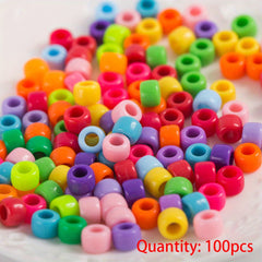 100pcs 24inch Mixed Line Acrylic Column Tube Pony Beads