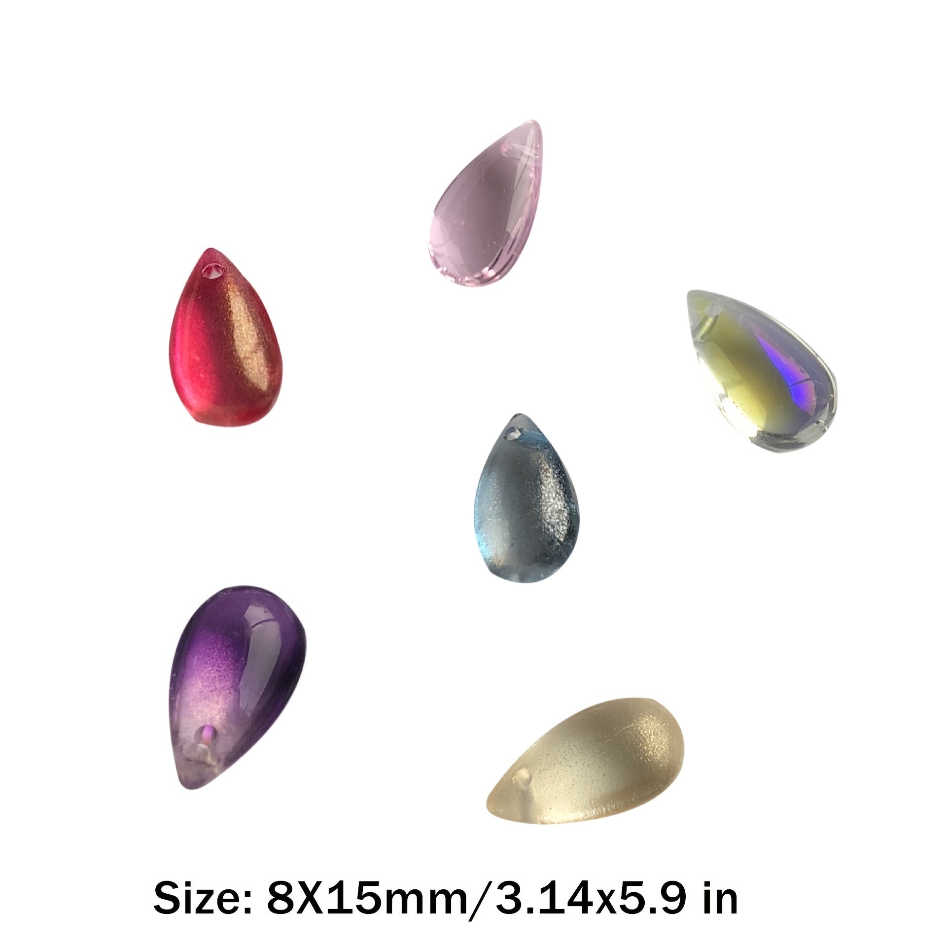 20pcs 8 15mm Large Teardrop Pendant Bead Crystal Glass DIY Beads Jewelry Making