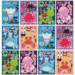 12pcs Sea Animal Puzzle DIY Stickers - Educational Student Toys