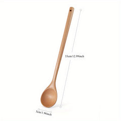 1pc Wooden Mixing Spoon Salad Servers Cooking Spoons Wood Kitchen Utensils