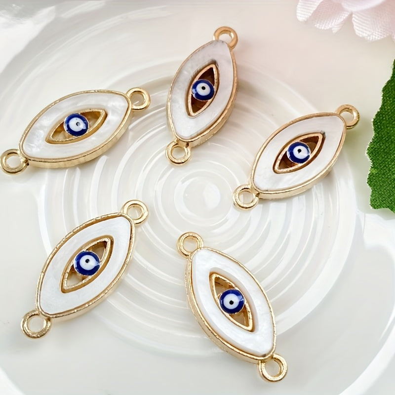 5pcs Car Wheel Drip Oil Devil's Eye Pendant Necklace Bracelet DIY