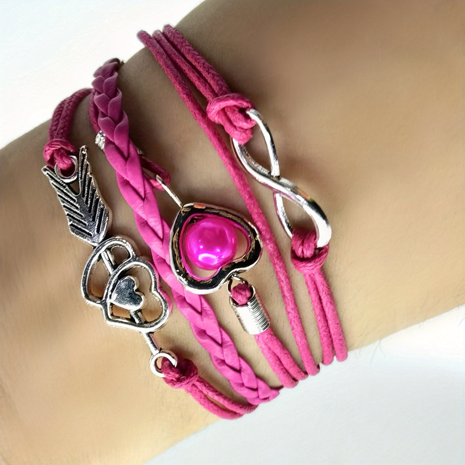 Cupid's Arrow Infinity Pearl Bracelet