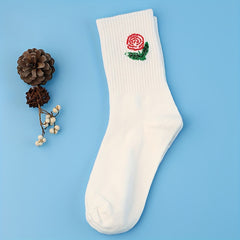 3 Pairs Floral Print Socks Comfy & Breathable Mid Tube Socks Women's Stockings