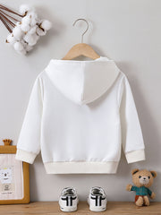Boys Bear Print Hoodie for Spring Fall