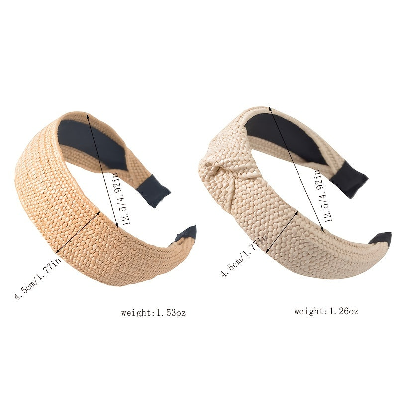 Knitted Straw Knot Headband Hair Bands Wedding Hair Accessories