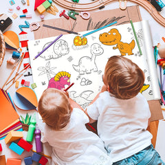 12pcs Colored Paper Tablecloth 30 DIY Scroll Stickers For Kids Birthday