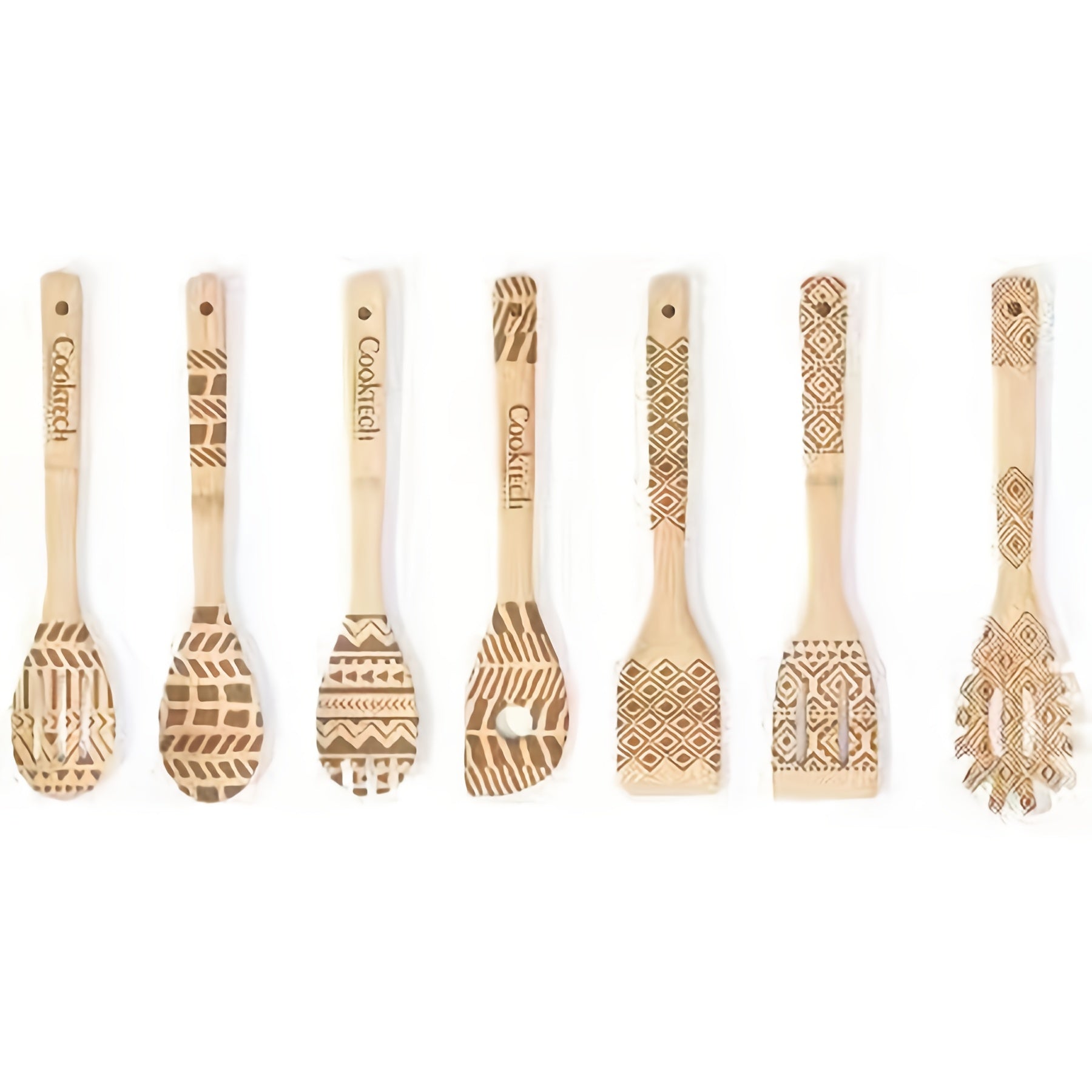 6pcs Bamboo Kitchen Utensils Set for Christmas and Halloween