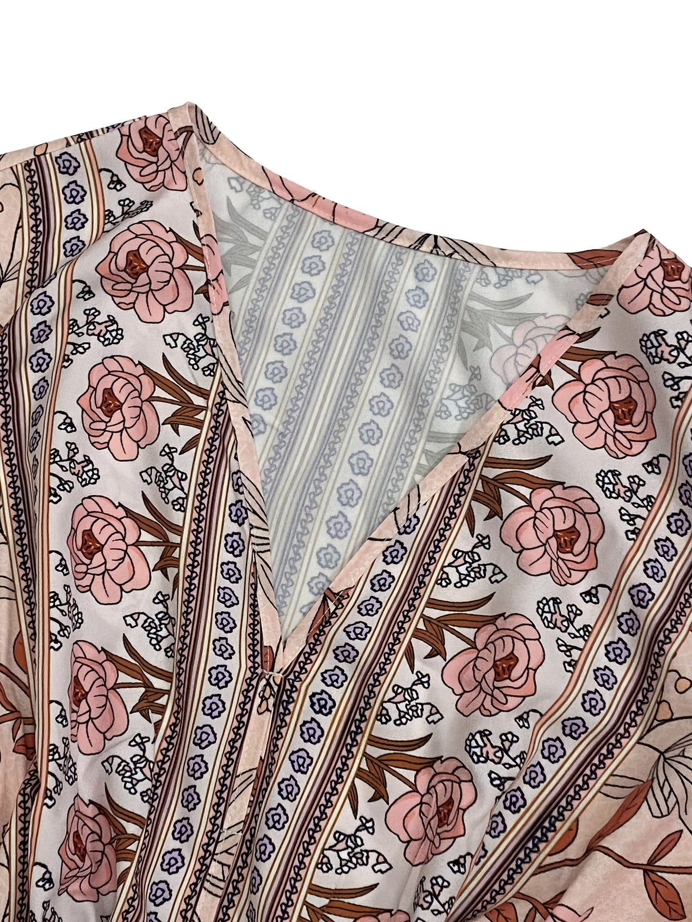  Women's Floral Lantern Sleeve Maxi Dress