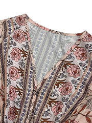  Women's Floral Lantern Sleeve Maxi Dress