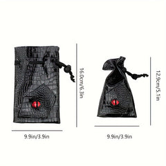 Crocodile Pattern Drawstring Dice Pouch Coin Storage Bag
