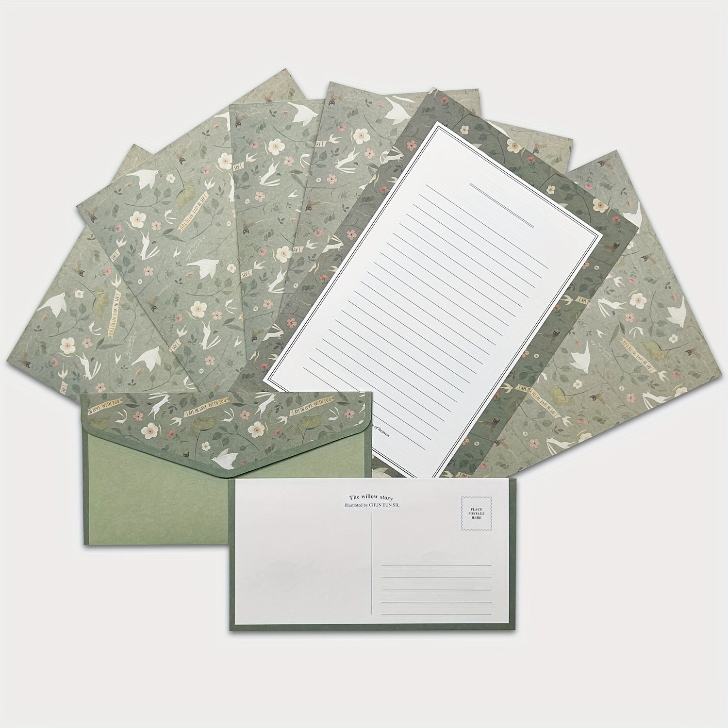 9pcs Stationery Writing Paper Set with Envelopes