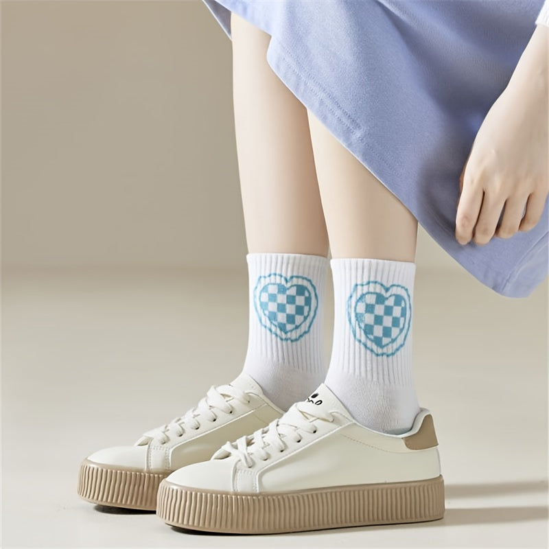 10 Pairs Bear Print Socks Cute & Cozy Tube Socks for Women