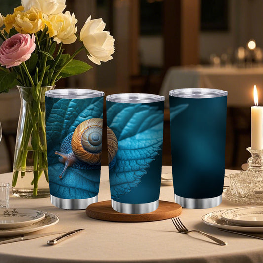 20oz Stainless Steel Insulated Mug Leaf Snail Portable Leakproof Office Travel