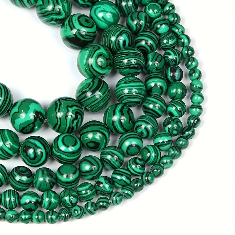 6 8 10mm Green Malachite Stone Beads DIY Bracelet Necklace
