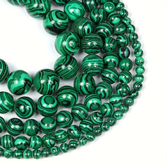 6 8 10mm Green Malachite Stone Beads DIY Bracelet Necklace