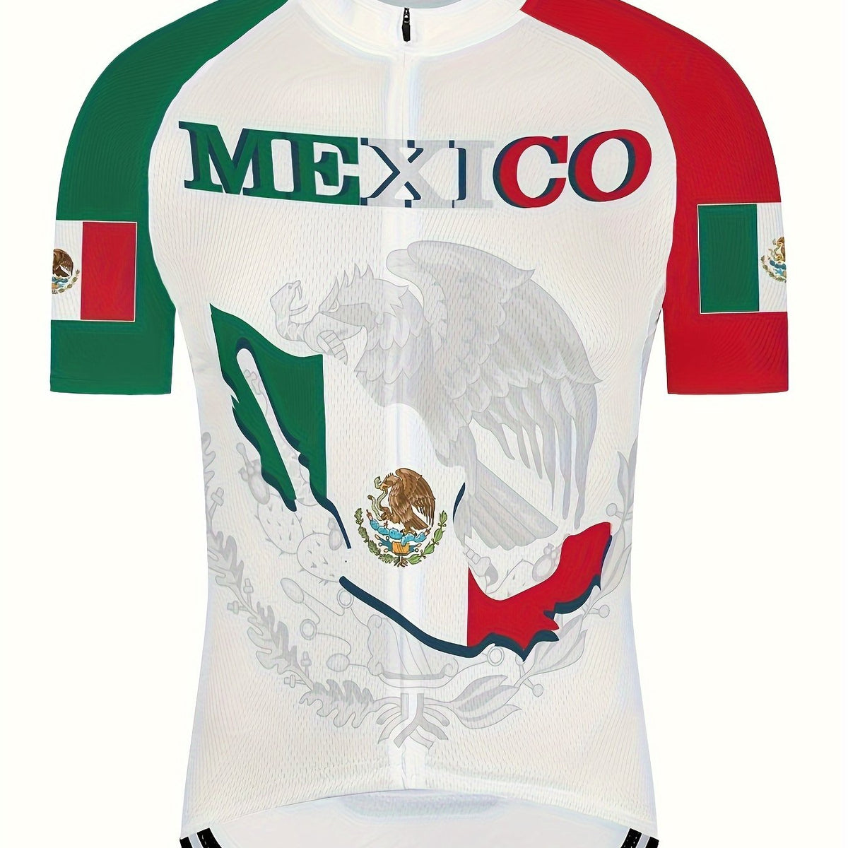Men's Mexico Flag Cycling Jersey Short Sleeve Quick Drying Breathable
