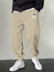 Men's Cartoon Dog Print Joggers Casual Sweatpants