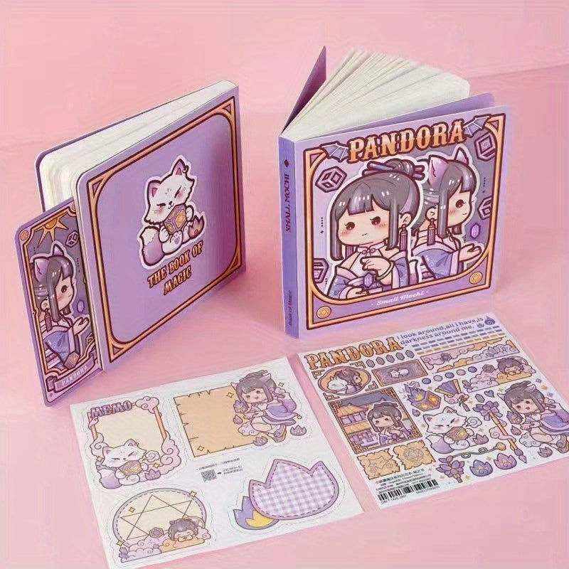 Magical Girl Diary Set Handwritten Notebooks w/ Bookmarks Stickers 160 Pages