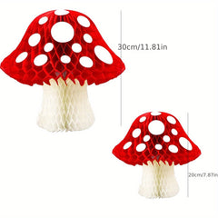 Enchanting 3D Mushroom Honeycomb Balls for Jungle Wonderland Party