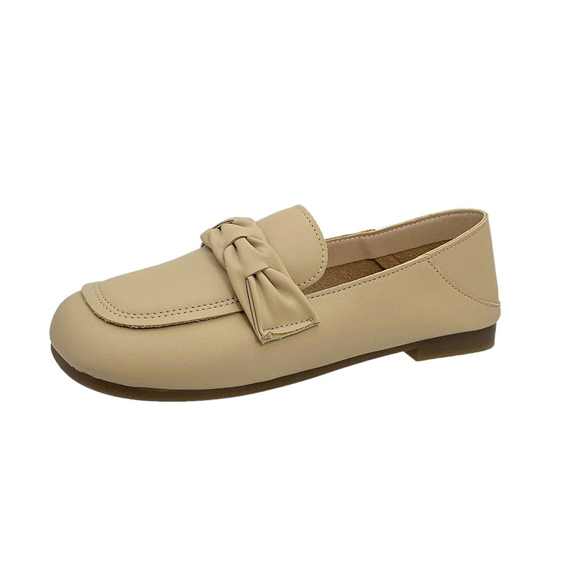 Women's Ruched Decor Flat Loafers Slip On Low Round Toe Non slip Comfy Shoes