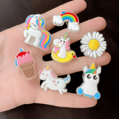 14pcs Rainbow & Unicorn Shoe Charms PVC Anime Sandals Decoration