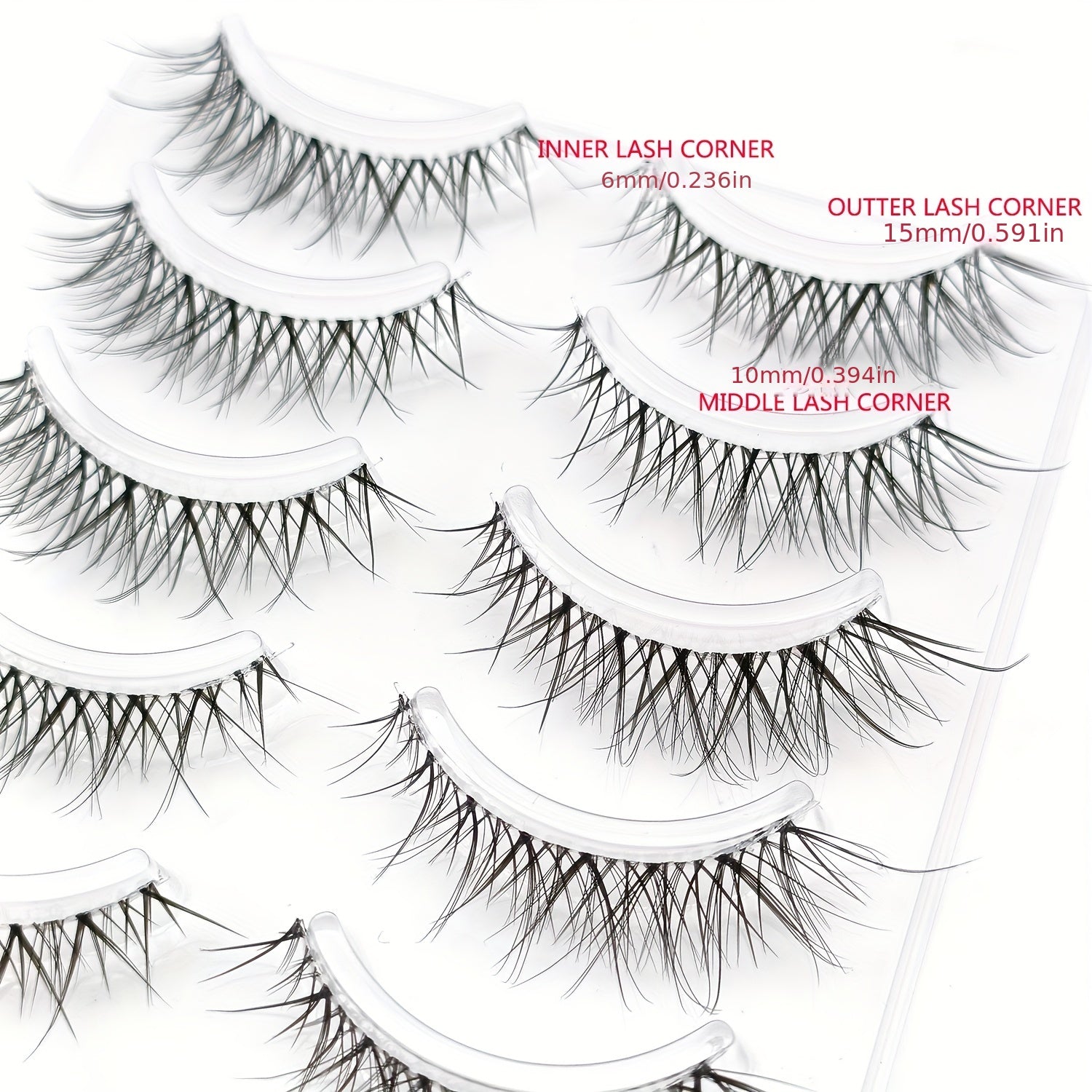 5 Pairs Natural False Eyelashes Lightweight Cosplay Wispy Lashes Extension
