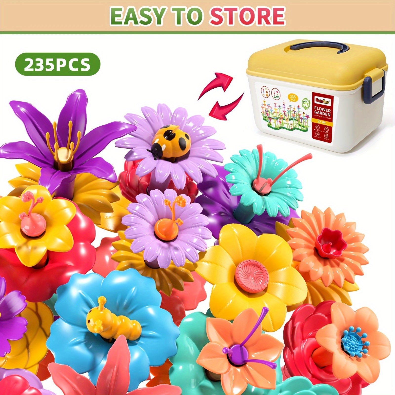 DIY Flower Arrangement Puzzle Toy Set with Storage Box