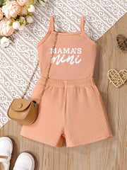 2pcs Toddler Girls MAMA'S MINI Cami Top & Shorts Set