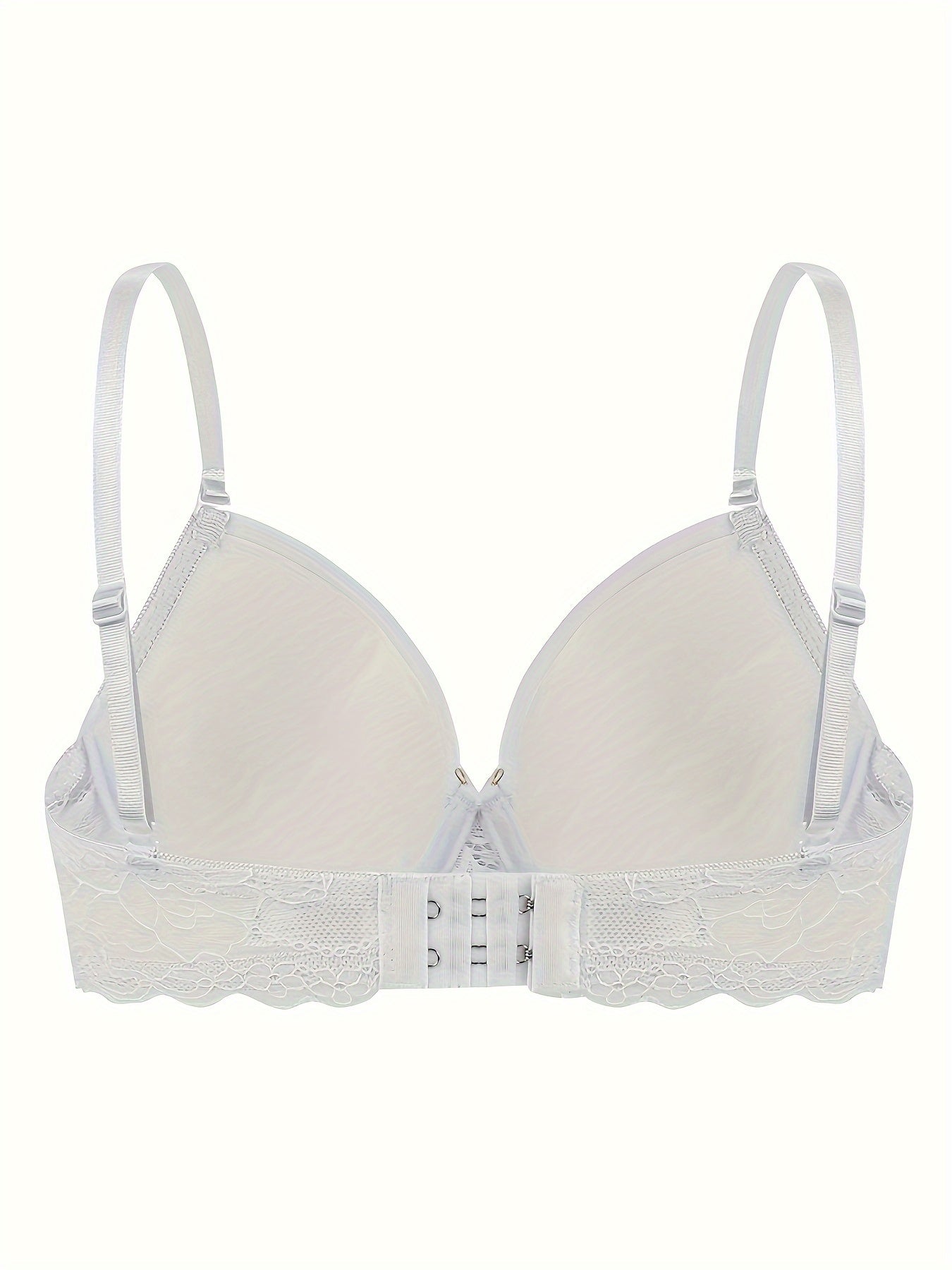 Solid Lace Splicing Bra Bow Tie Anti-sagging Everyday Bra