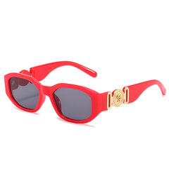 Vintage Polygonal Sunglasses Metal Flower Label Classic Shades