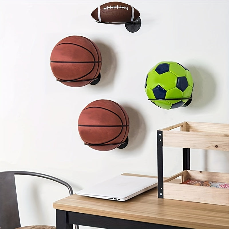 Wall Mounted Ball Storage Rack for Basketball Football Volleyball Rugby