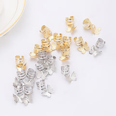 20pcs Hair Beads Spiral Coils Butterfly Dreadlock Braids Rings Clips