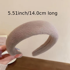 Sweet Vintage Hair Hoop for Girls - Furry Faux Hairband Headband