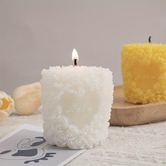 DIY Cylindrical Rose Flower Aromatherapy Candle Mold
