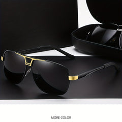 Men's Metal Polarized Sunglasses UV Protection Driving Fishing Sunglasses