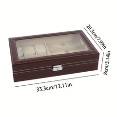 Brown Sunroof Watch Storage Box With Lock